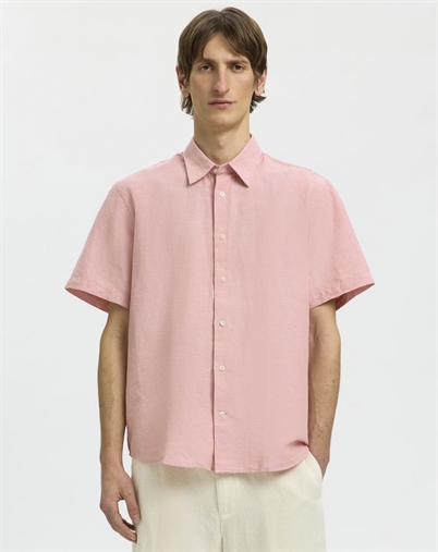 Selected - SLHRegclay Linenblend Kortærmet Skjorte - Rose Dawn